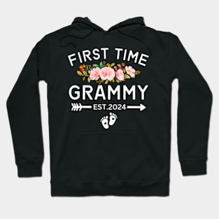 First Time Grammy Est 2024 Promoted To New Mom Baby Shower Hoodie